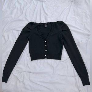 Cropped button down cardigan